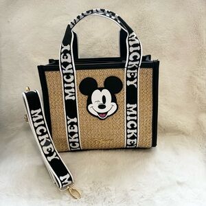 *NWT* Disney Mickey Mouse Straw/Wicker Tote Crossbody Bag